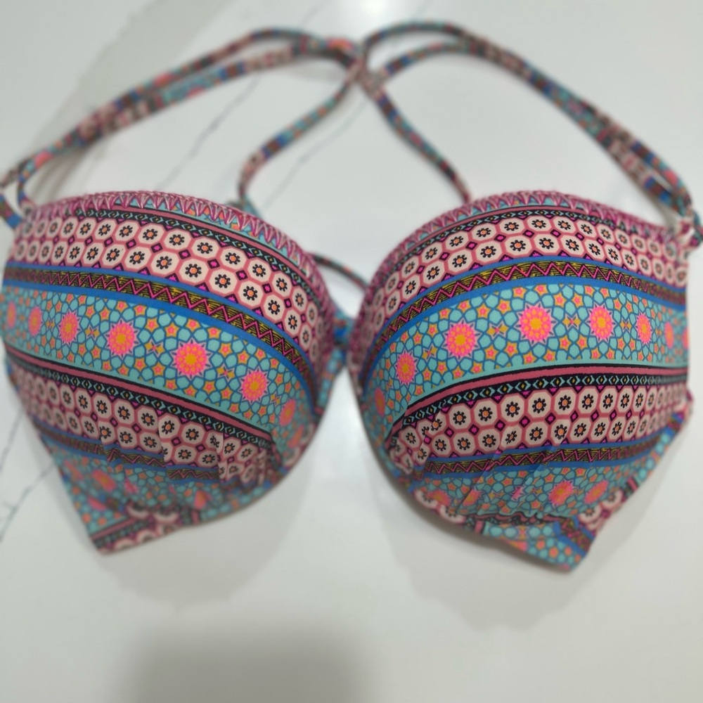 Colorful Boho Patterned Bikini Top- 38C